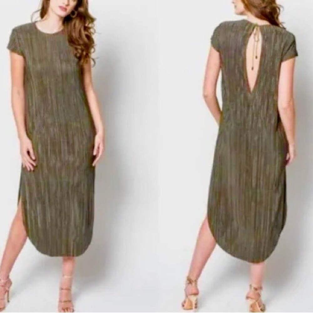 Sabina Musayev Olive Green Midi Dress